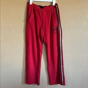 PINK Victoria's Secret Red Joggers with Stripe